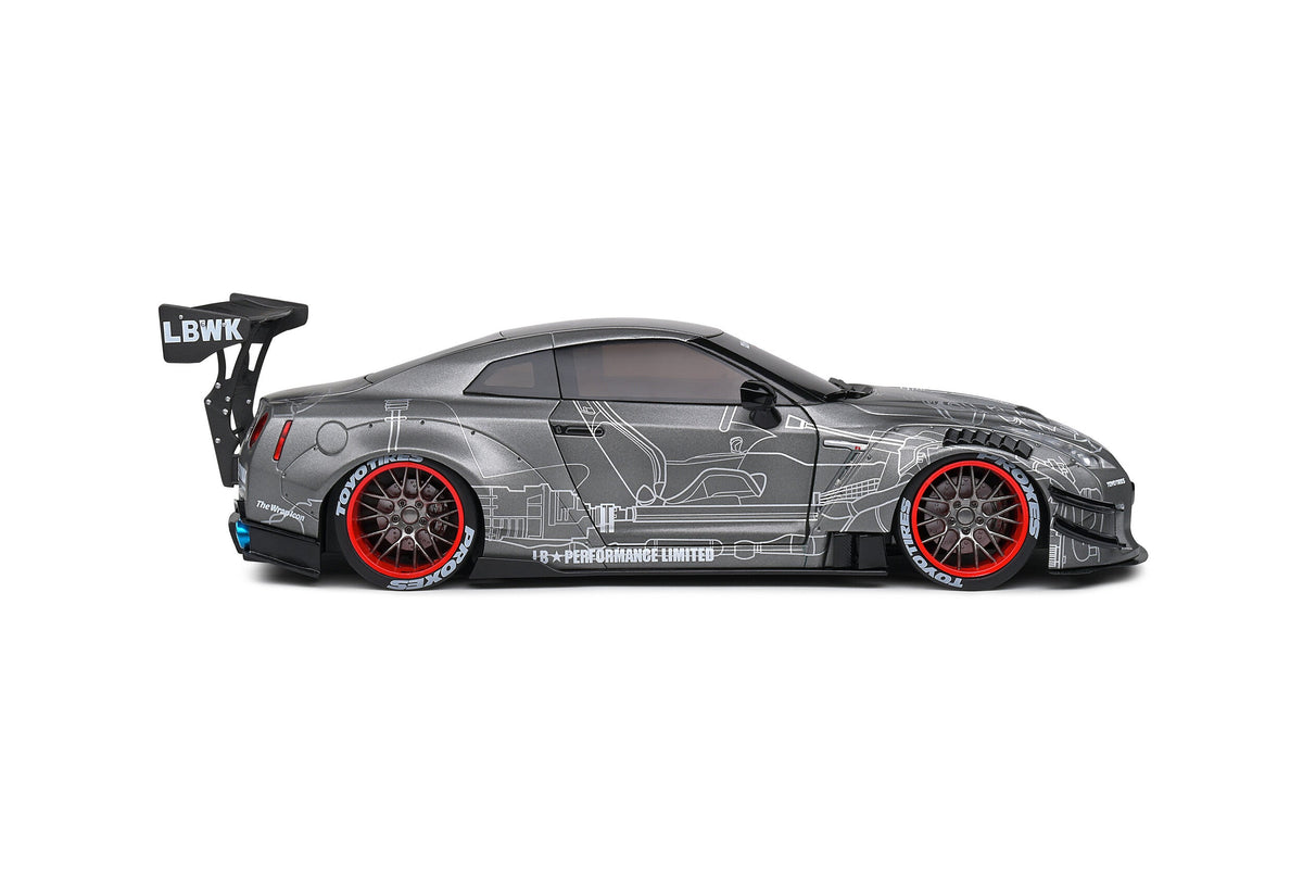 STM Diecast Solido 2020 Nissan GT-R (R35) W/ Liberty Walk Body Kit 2.0 Catalogue Design Grey 1:18...