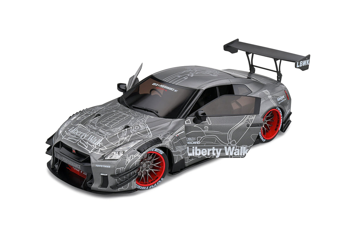 STM Diecast Solido 2020 Nissan GT-R (R35) W/ Liberty Walk Body Kit 2.0 Catalogue Design Grey 1:18...