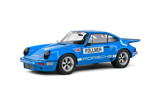 STM Diecast Solido 1974 Porsche 911 IROC Riverside No 4 Follmer IROC Blue 1:18