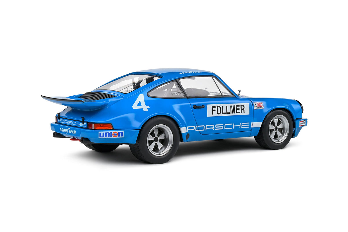 STM Diecast Solido 1974 Porsche 911 IROC Riverside No 4 Follmer IROC Blue 1:18 - View 4