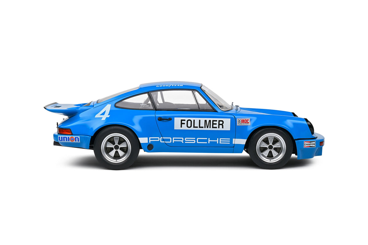 STM Diecast Solido 1974 Porsche 911 IROC Riverside No 4 Follmer IROC Blue 1:18 - View 5