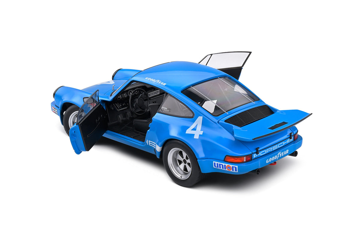 STM Diecast Solido 1974 Porsche 911 IROC Riverside No 4 Follmer IROC Blue 1:18 - View 7