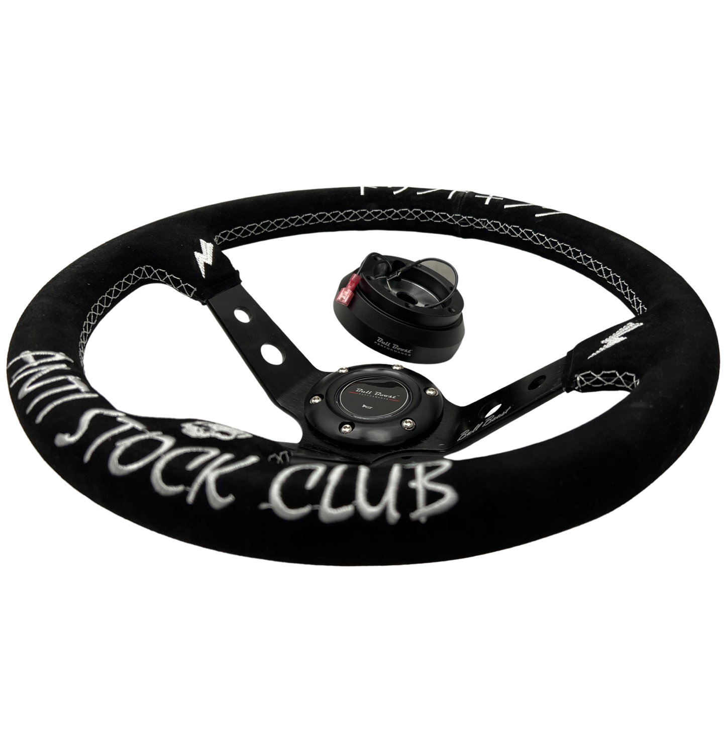 Suede Steering Wheel + Short Hub Adapter Kit For Acura Honda Accord Civic CR-Z