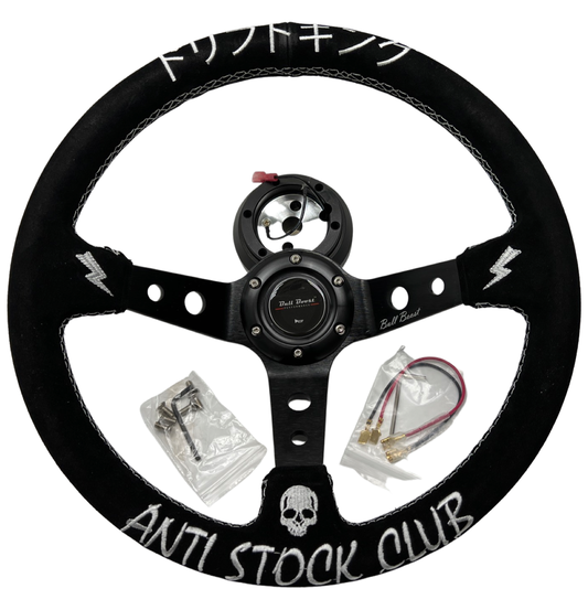 Bull Boost Performance Billet Aluminum Steering Wheel + Short Hub Adapter Kit For Honda Civic...