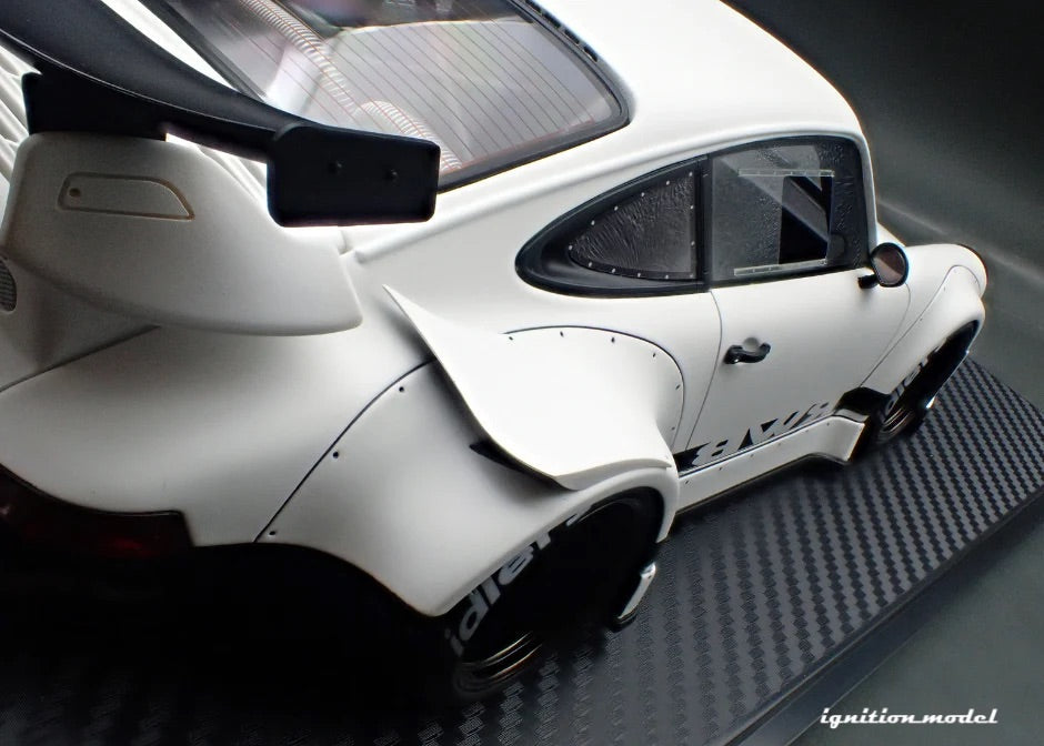 Ignition-Model Porsche 911 RWB 930 Matte White w/ Work S1 Wheels 1:18