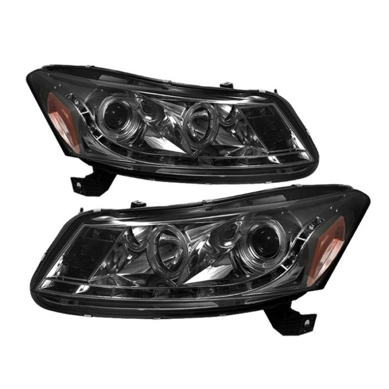FR SPORT Spyder Honda Accord 08-12 4Dr Projector Headlights- LED Halo DRL Smke...