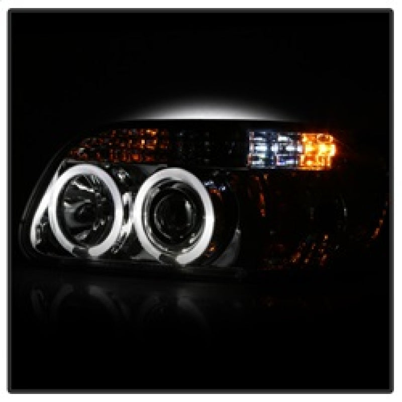 FR SPORT Spyder Ford Explorer 95-01 1PC Projector Headlights LED Halo Chrm PRO-YD-FEXP95-HL-1PC-C...