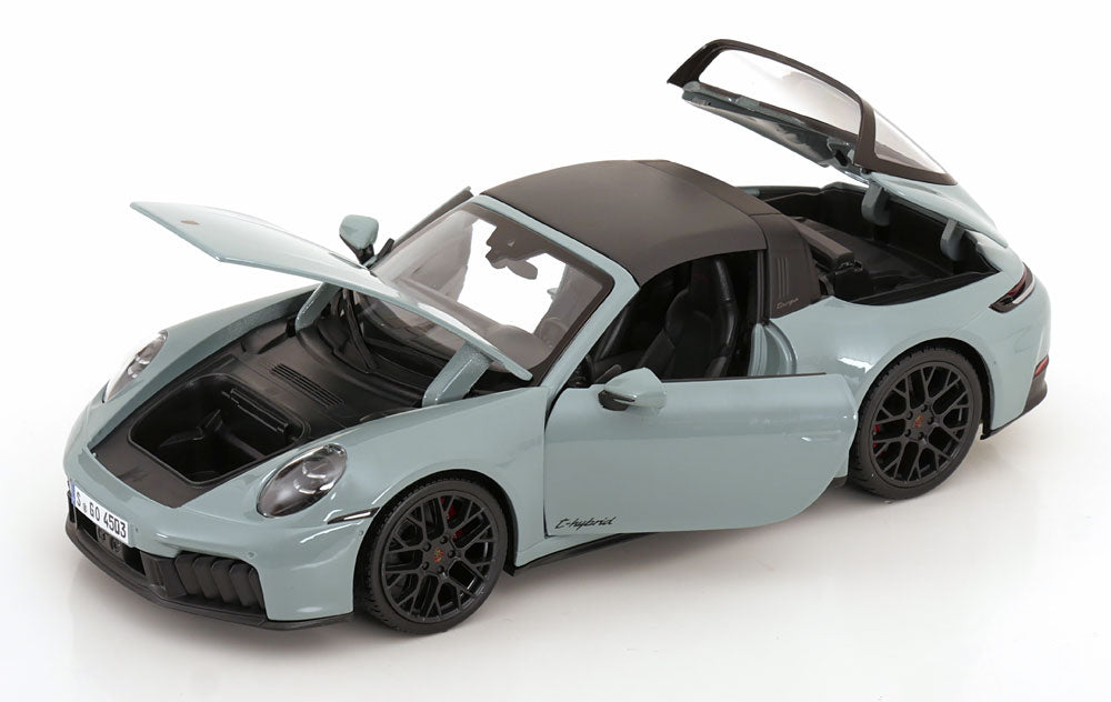 Maisto Porsche 911 992.2 Targa 4 GTS Hybrid Gray Green 1:18