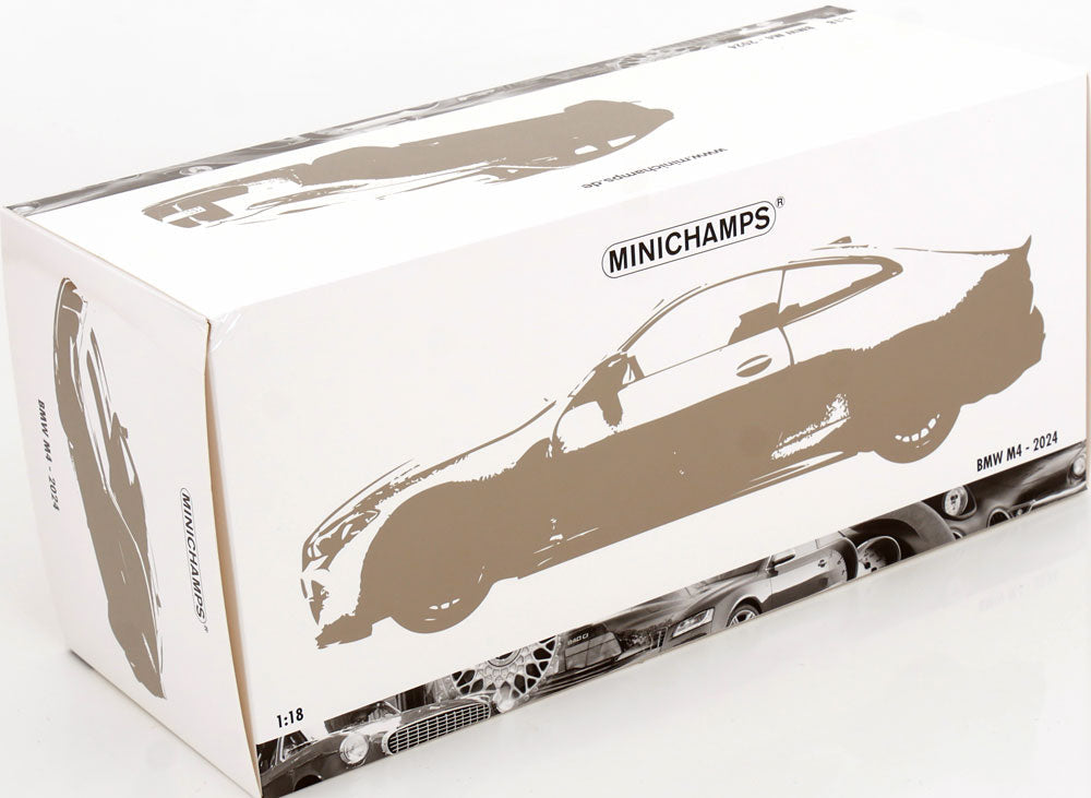 Minichamps 2024 BMW M4 Coupe (G82) w/ Black Carbon Roof Toronto Red Metallic 1:18