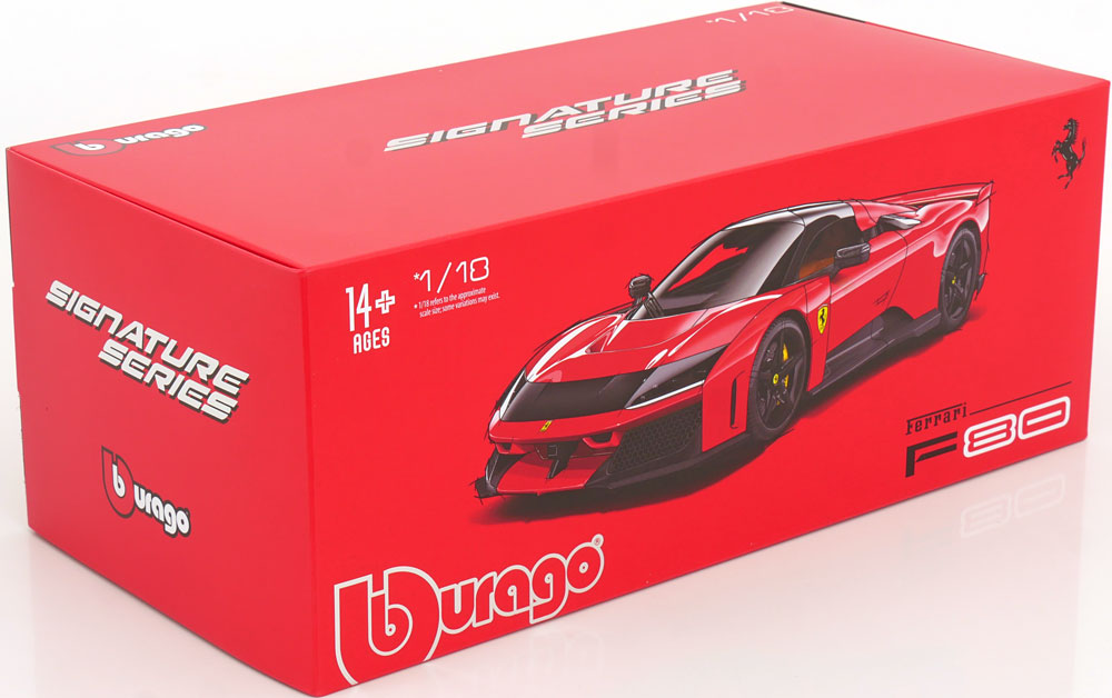 Bburago Signature Series 2024 Ferrari F80 Red (Rossa Corsa) w/ Black Wheels 1:18