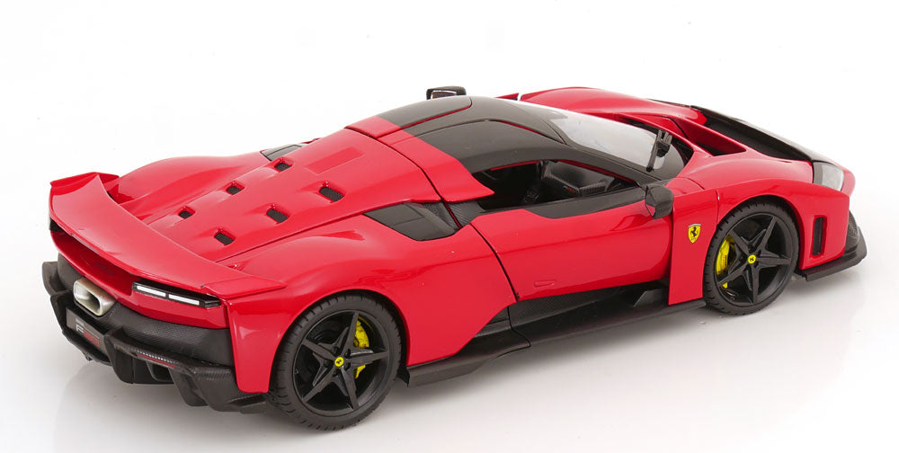 STM Diecast Bburago Race & Play 2024 Ferrari F80 Red (Rossa Corsa) w/ Carbon Wheels 1:18 - View 3