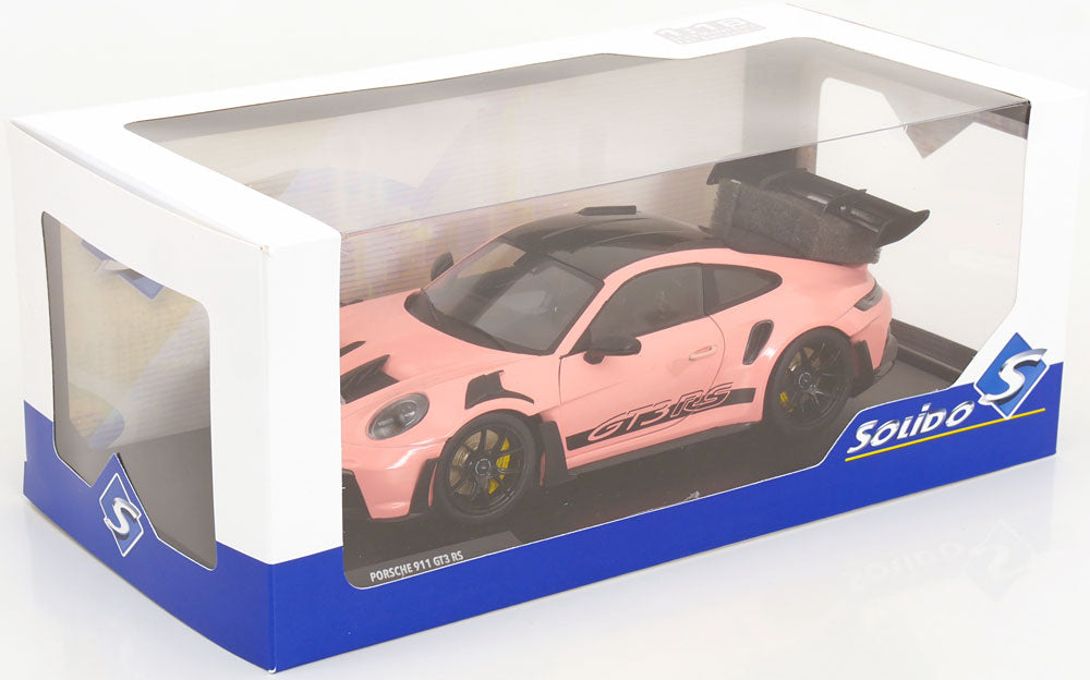 Solido 2024 Porsche 911 992 GT3 RS Pink w/ Black Wheels and Deco 1:18