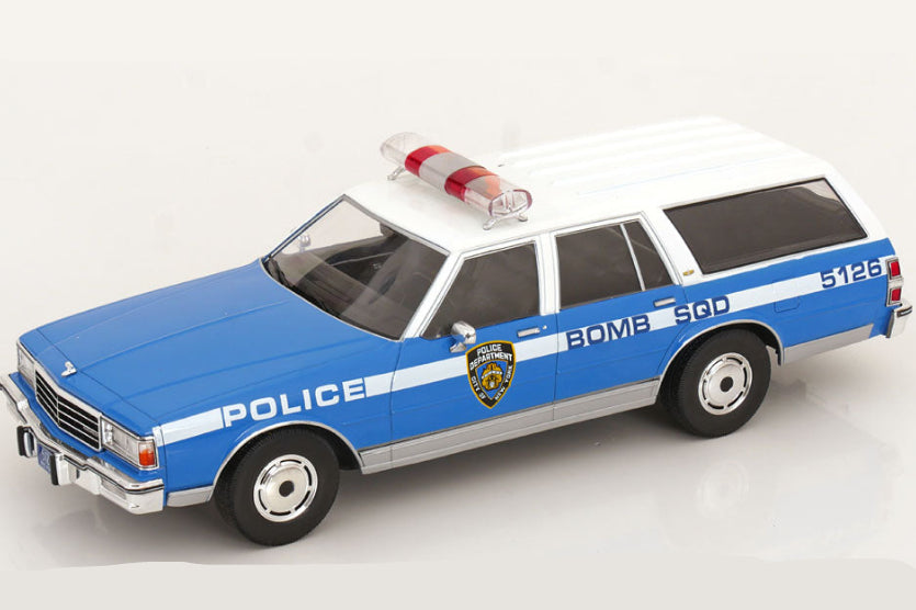 MCG 1985 Chevrolet Caprice Station Wagon NYPD Bomb Squad Blue 1:18