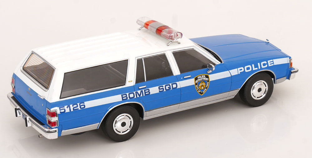MCG 1985 Chevrolet Caprice Station Wagon NYPD Bomb Squad Blue 1:18