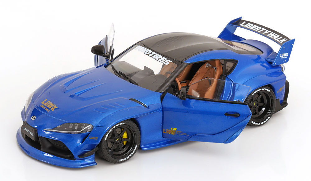 STM Diecast Solido 2025 Toyota GR Supra A90 Liberty Walk Blue Metallic 1:18 - View 2