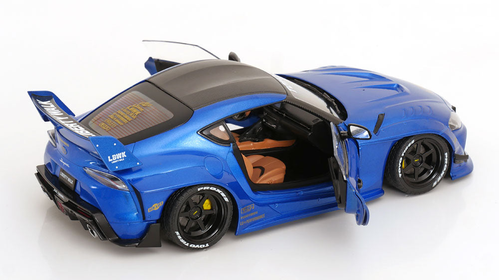 STM Diecast Solido 2025 Toyota GR Supra A90 Liberty Walk Blue Metallic 1:18 - View 4