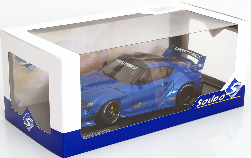 STM Diecast Solido 2025 Toyota GR Supra A90 Liberty Walk Blue Metallic 1:18 - View 5
