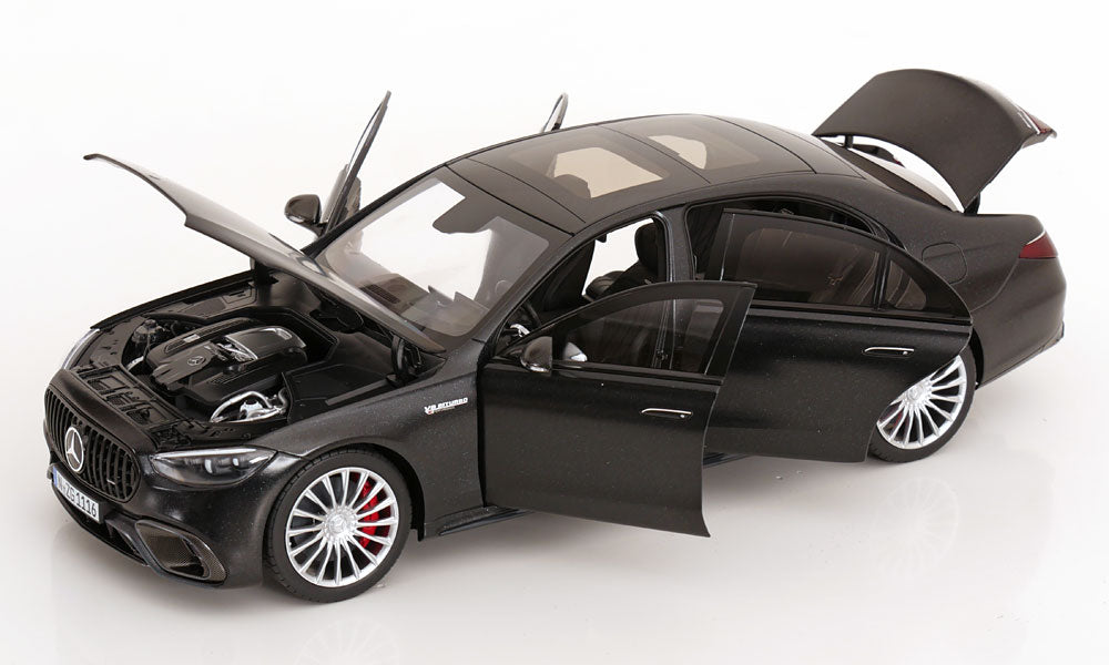 STM Diecast NZG Mercedes Benz S63 AMG E Performance Sedan (W223) Nightblack Magno 1:18 - View 2