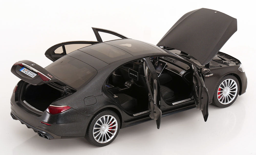 STM Diecast NZG Mercedes Benz S63 AMG E Performance Sedan (W223) Nightblack Magno 1:18 - View 4