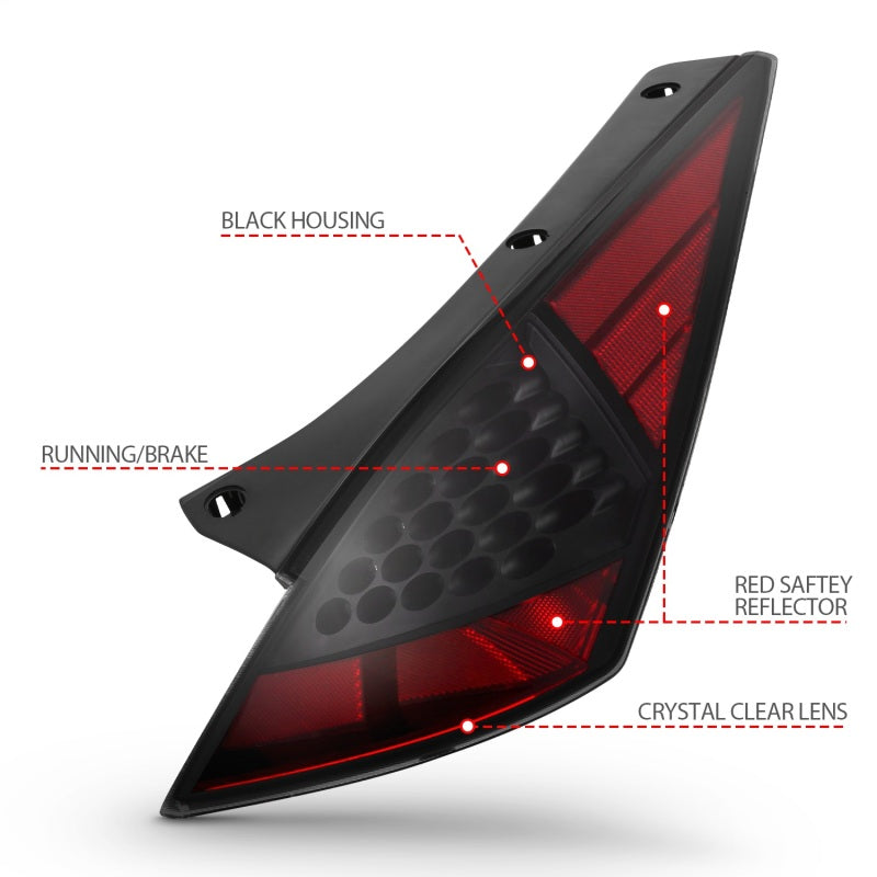 Anzo 2003-2005 Nissan 350Z LED Tail lights Smoke