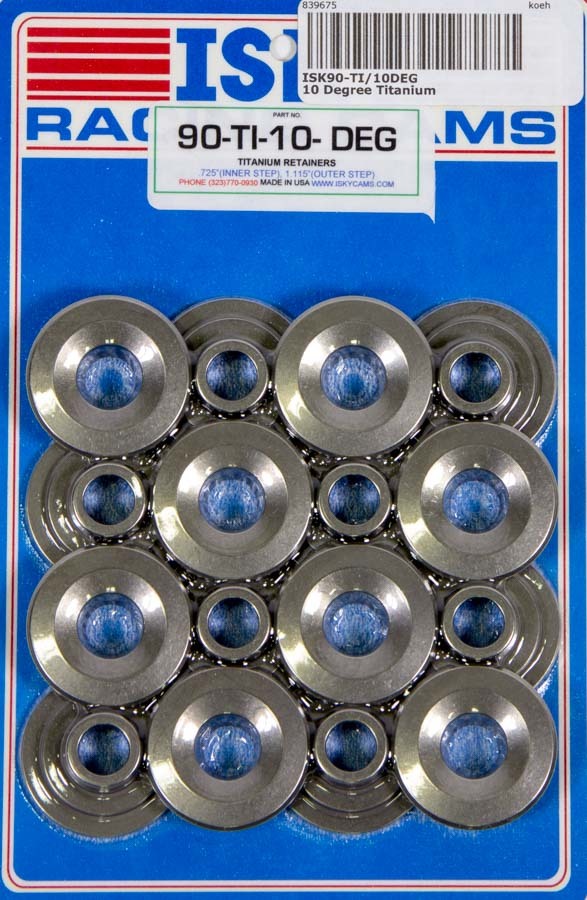 10 Degree Titanium Retainers (16) - 90TI10DEG