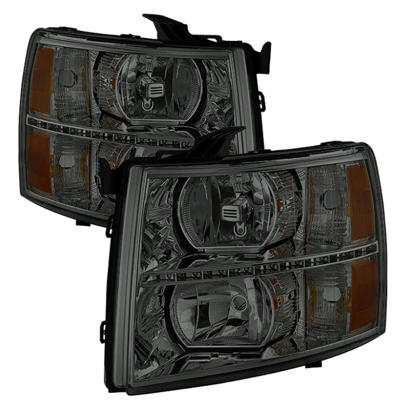 FR SPORT SPYDER xTune Chevy Silverado 1500 07-13 2500HD Crystal Headlights LED Design - Smoke...