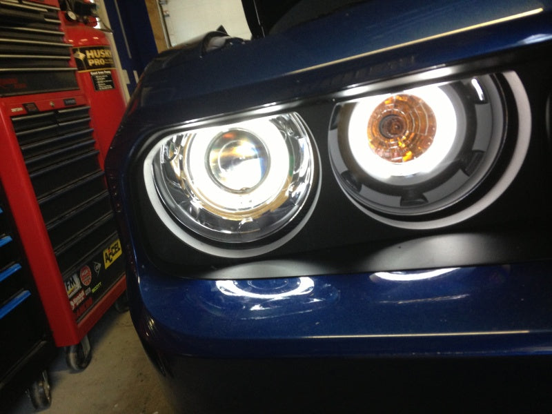 Anzo 2008-2014 Dodge Challenger Projector Headlights w/ Halo Black (CCFL)