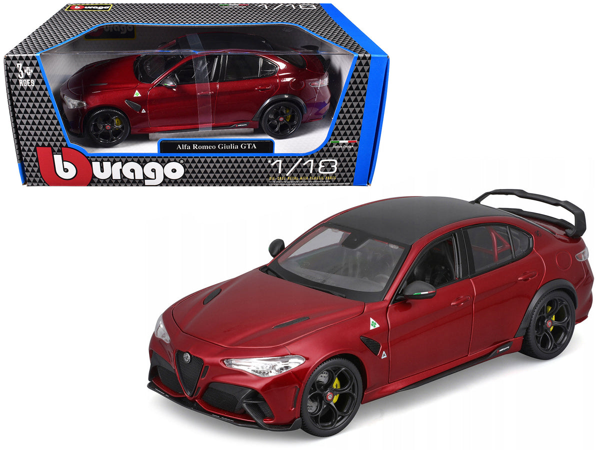 Rapid Vehicles Alfa Romeo Giulia GTA Red Metallic with Carbon Top 1/18 Diecast Model Car by...