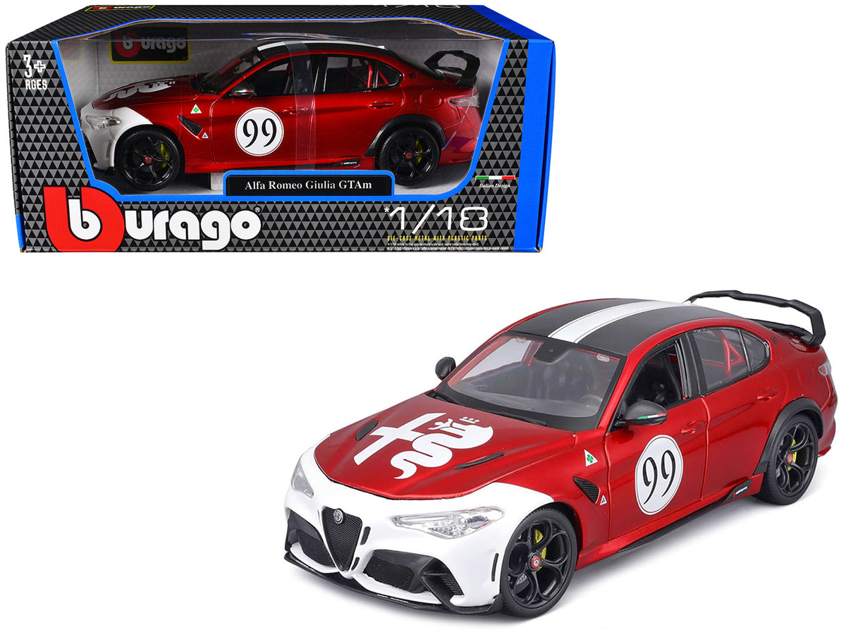 Rapid Vehicles Alfa Romeo Giulia GTAm #99 Red Metallic with Black Top and White Graphics 1/18...