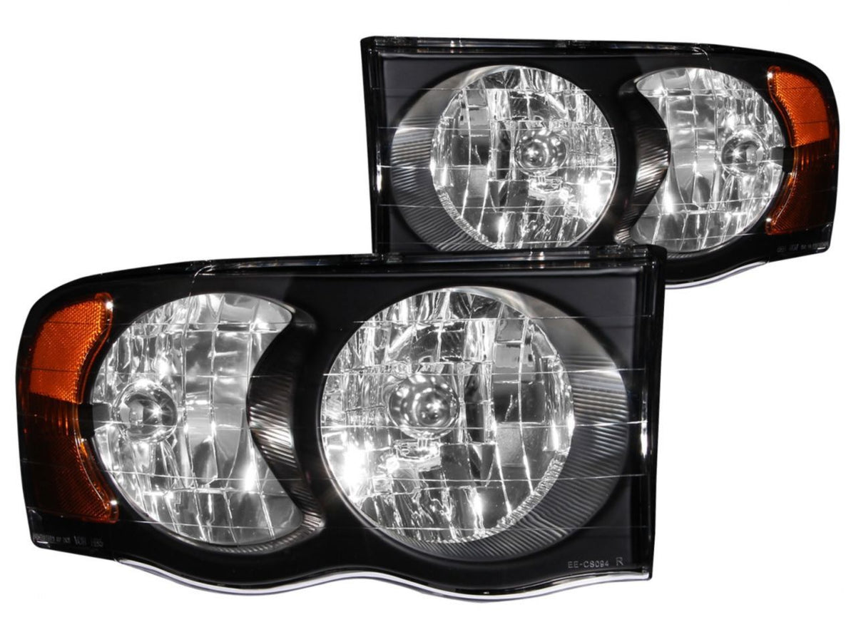 FR SPORT Anzo 2002-2005 Dodge Ram 1500 Crystal Headlights Black