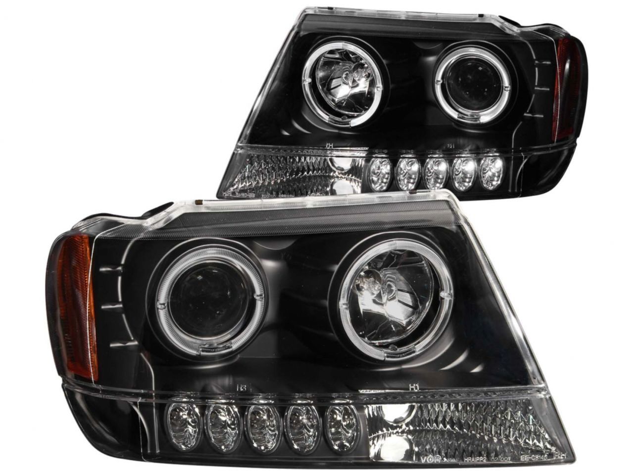 Anzo 1999-2004 Jeep Grand Cherokee Projector Headlights w/ Halo Black