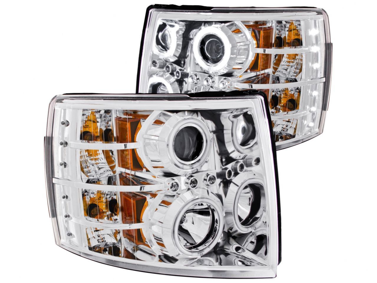 Anzo 2007-2013 Chevrolet Silverado 1500 Projector Headlights w/ Halo Chrome