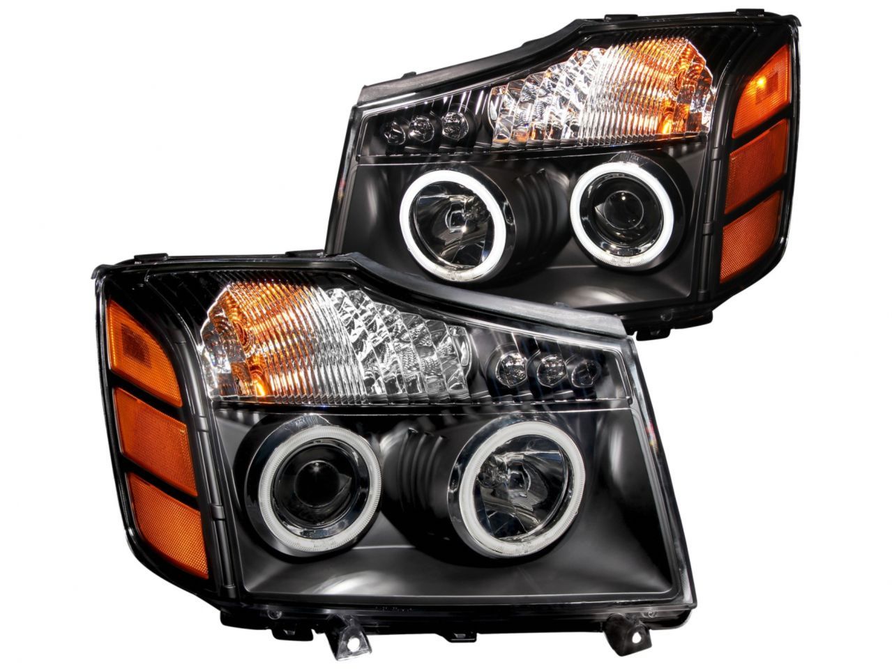 Anzo 2004-2007 Nissan Armada Projector Headlights w/ Halo Black (CCFL)
