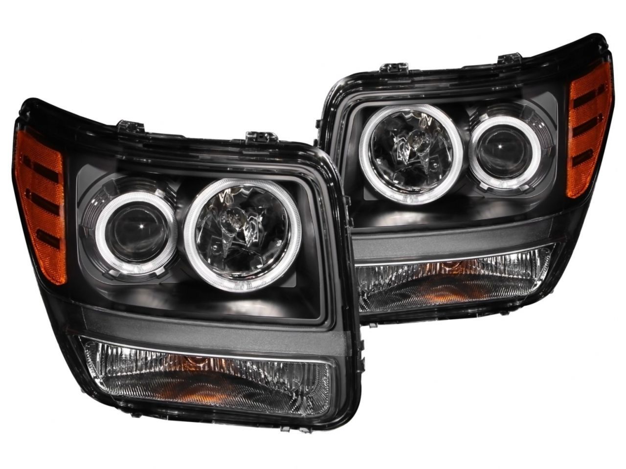 Anzo 2007-2012 Dodge Nitro Projector Headlights w/ Halo Black (CCFL)