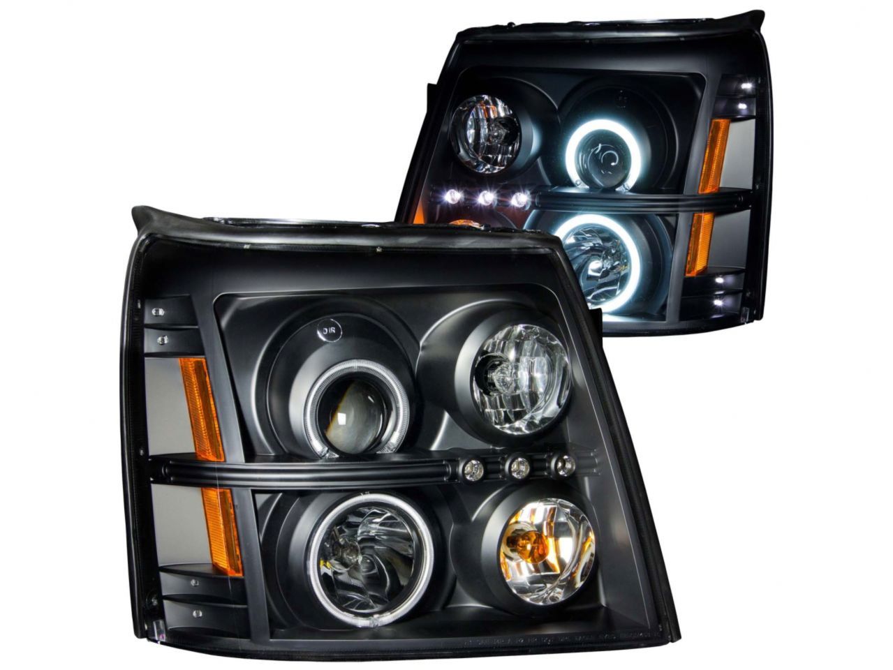 Anzo 2002-2006 Cadillac Escalade Projector Headlights w/ Halo Black (CCFL)