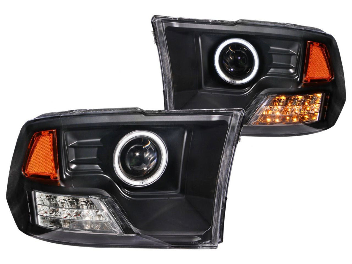 FR SPORT Anzo 2009-2015 Dodge Ram 1500 Projector Headlights w/ Halo Black (CCFL)