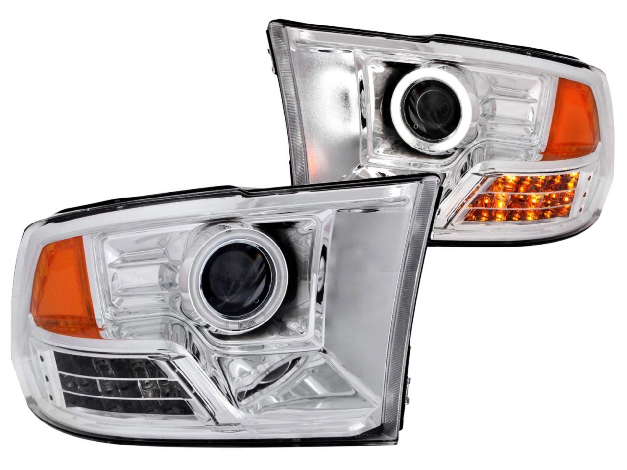 Anzo 2009-2016 Dodge Ram 1500 Projector Headlights w/ Halo Chrome (CCFL)