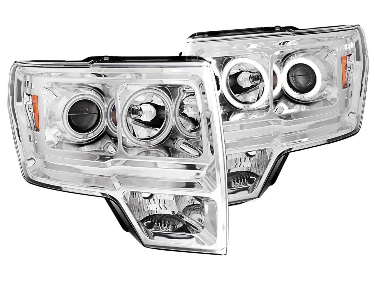 Anzo 2009-2014 Ford F-150 Projector Headlights w/ Halo Chrome (CCFL)