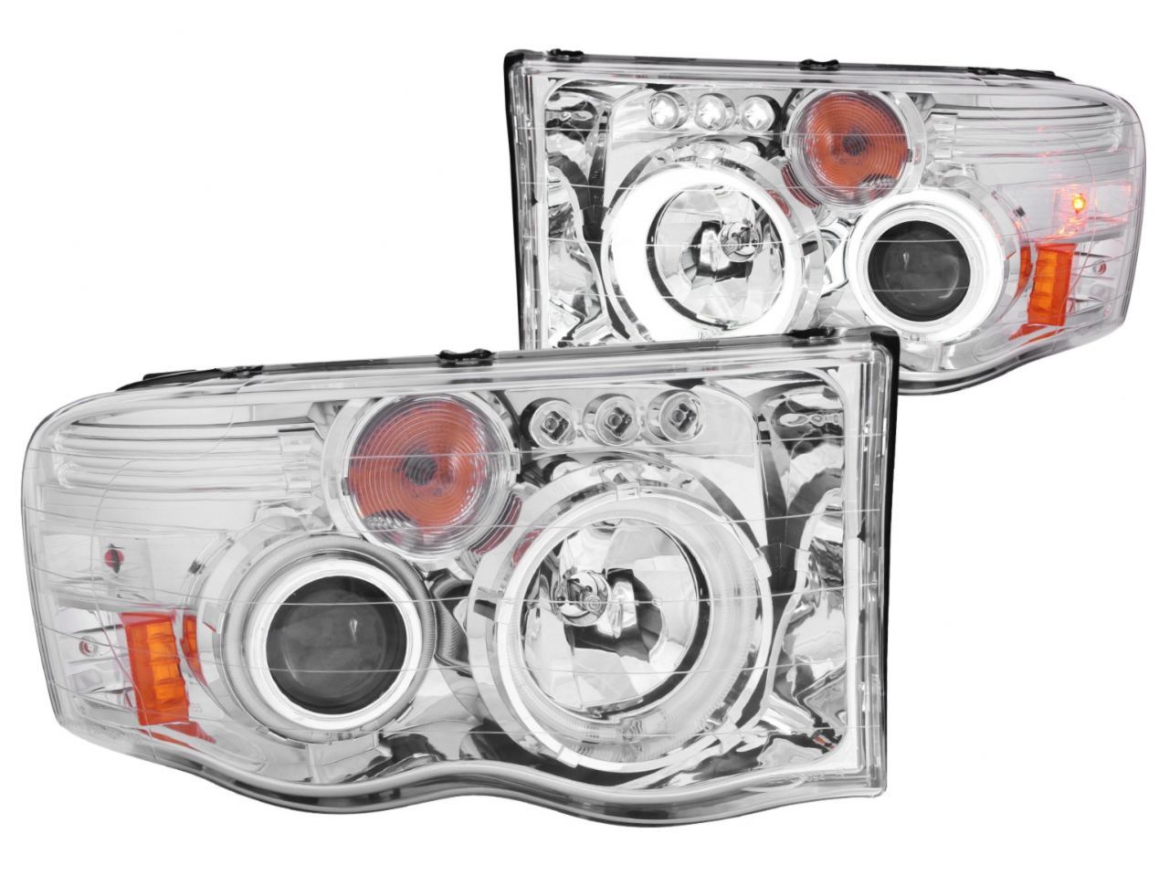Anzo 2002-2005 Dodge Ram 1500 Projector Headlights w/ Halo Chrome (CCFL) G2