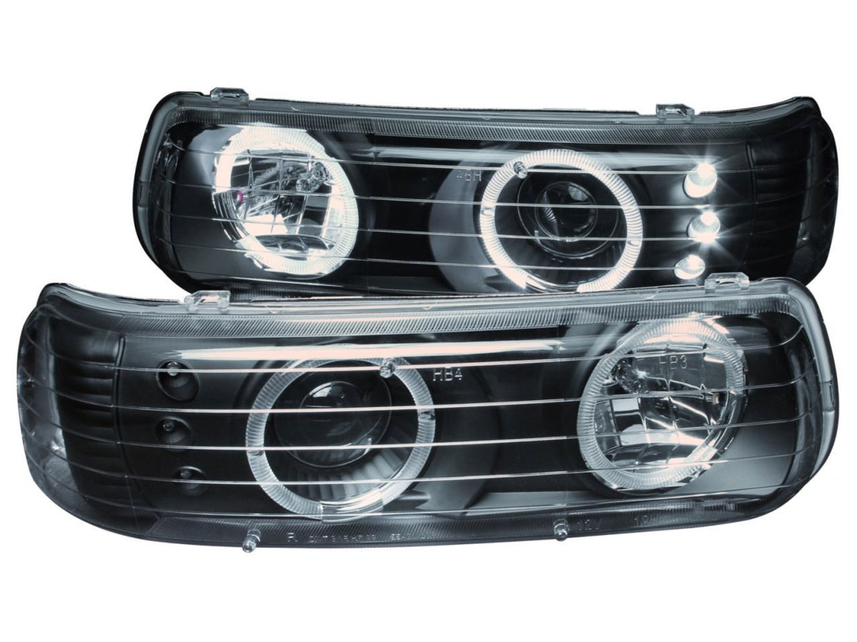 FR SPORT Anzo 1999-2002 Chevrolet Silverado 1500 Projector Headlights w/ Halo Black