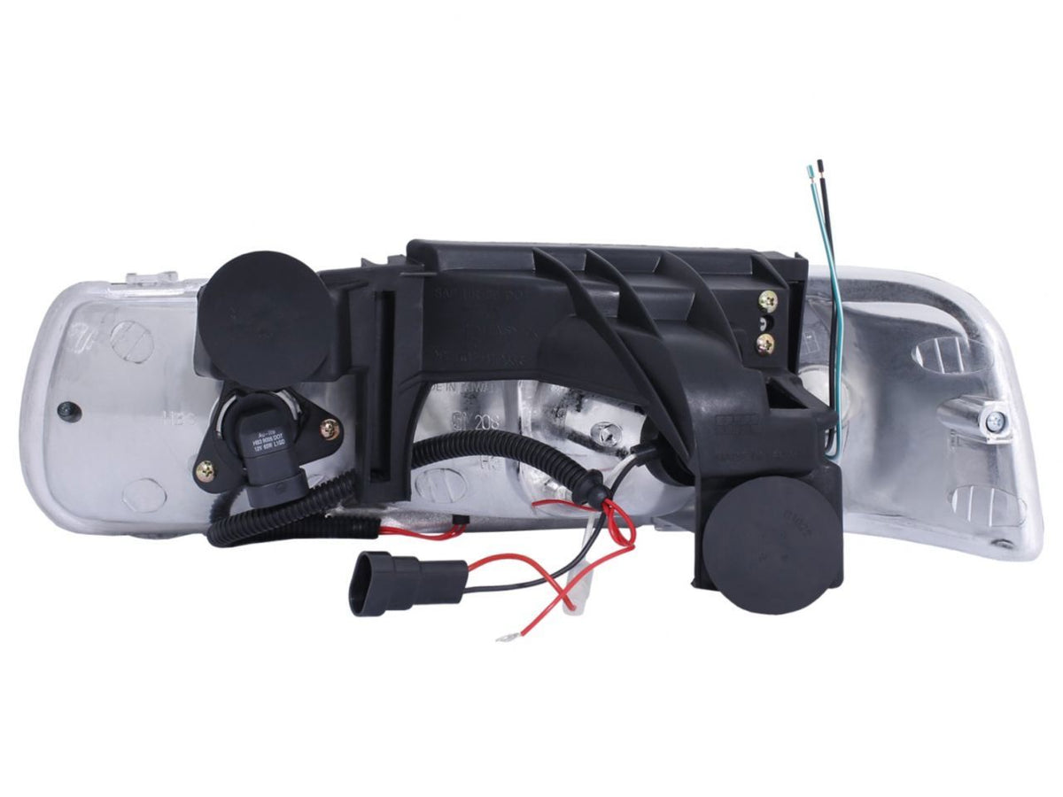 FR SPORT Anzo 1999-2002 Chevrolet Silverado 1500 Projector Headlights w/ Halo Black - View 4