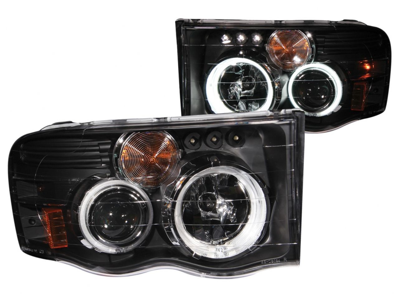 Anzo 2002-2005 Dodge Ram 1500 Projector Headlights w/ Halo Black G2