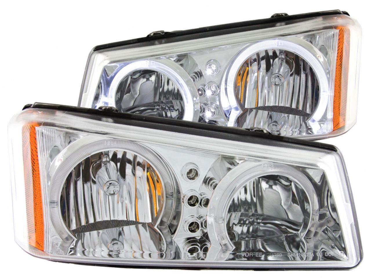 Anzo 2003-2006 Chevrolet Silverado 1500 Crystal Headlights w/ Halo Chrome