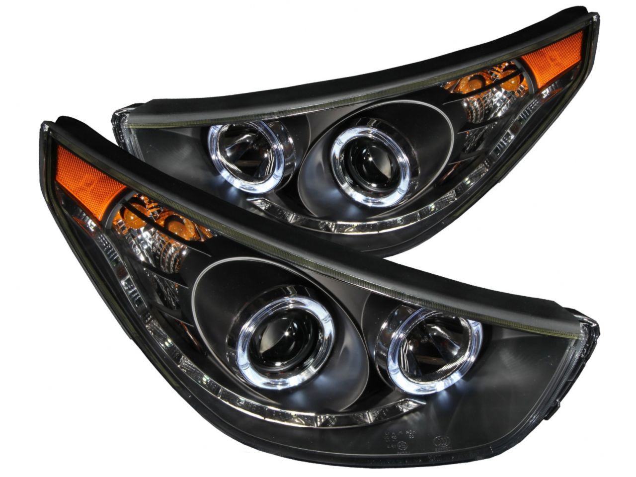 Anzo 2010-2014 Hyundai Tucson Projector Headlights w/ 2 Halos Black