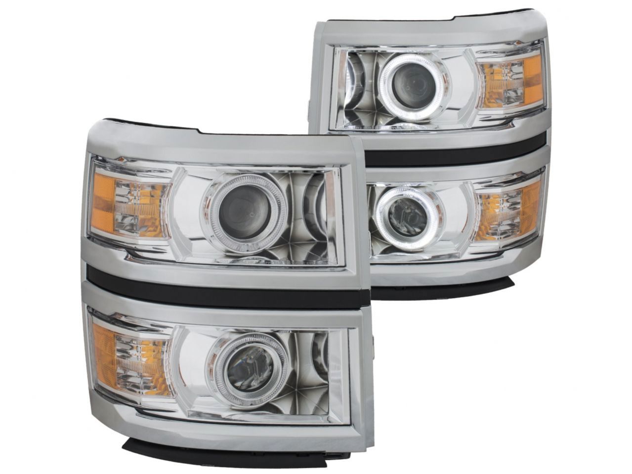 Anzo 2014-2015 Chevrolet Silverado Projector Headlights w/ Halo Chrome