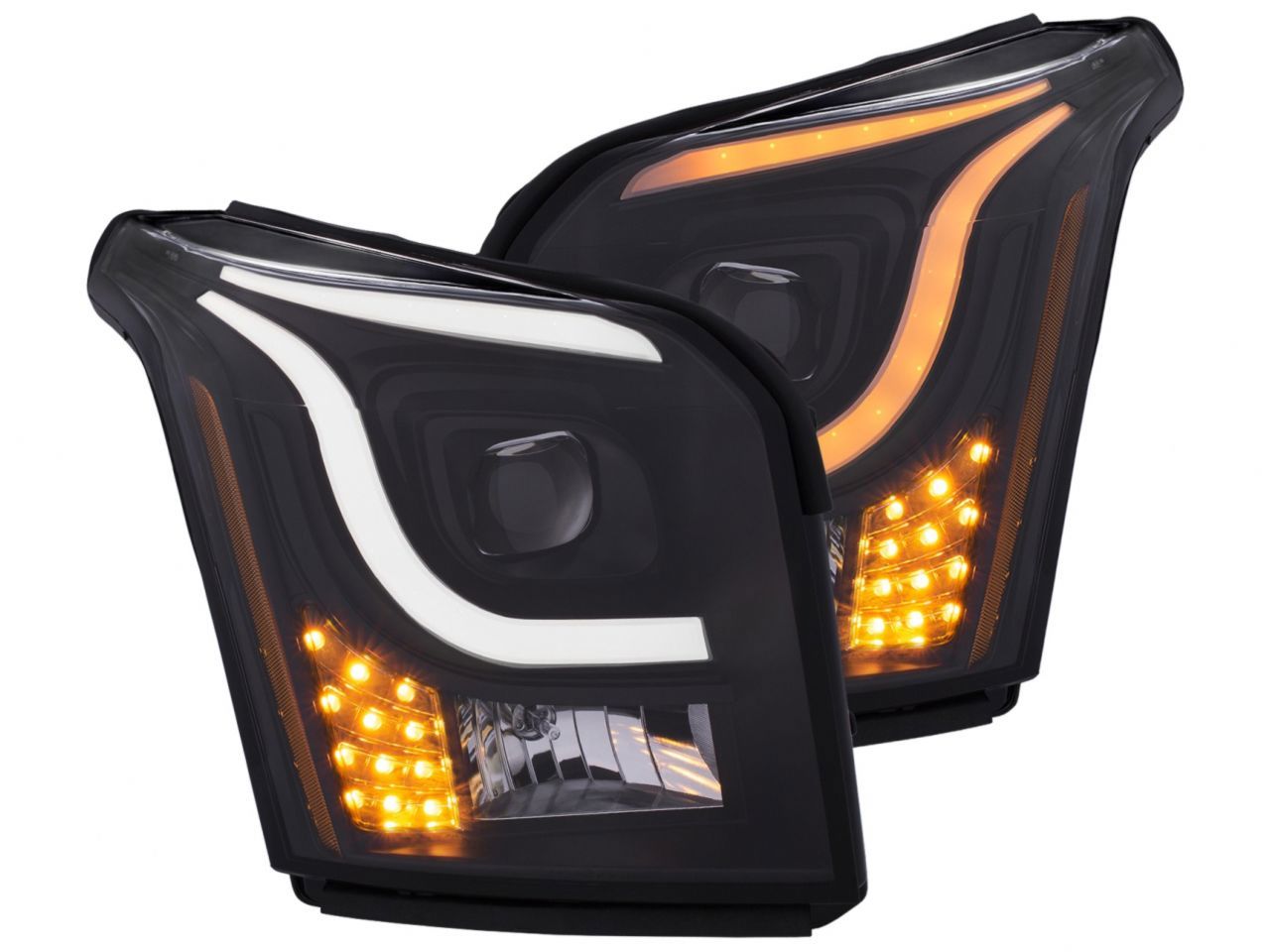 Anzo 2015-2016 Gmc Yukon Projector Headlights w/Plank Style Switchback Blck