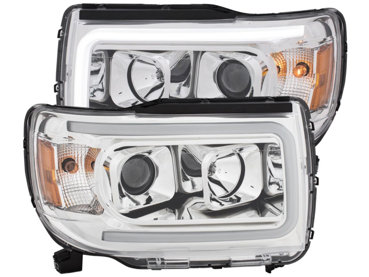 Anzo GMC Canyon 15-18 Projector Plank Style Headlight Chrome W/ Amber