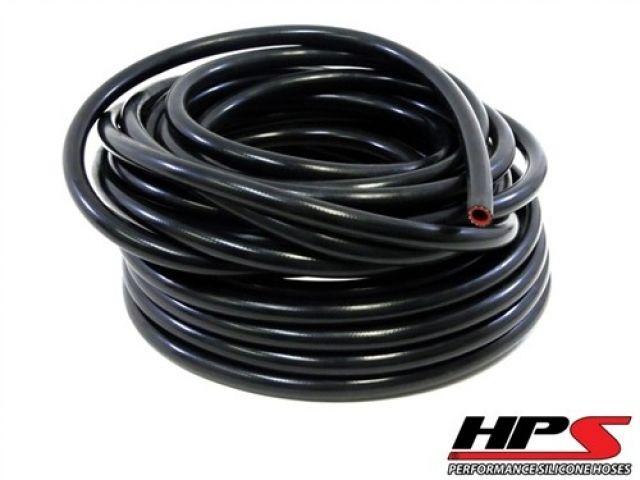 HPS 1/4" ID Black High Temp Reinforced Silicone Heater Hose Tubing, 6mm ID