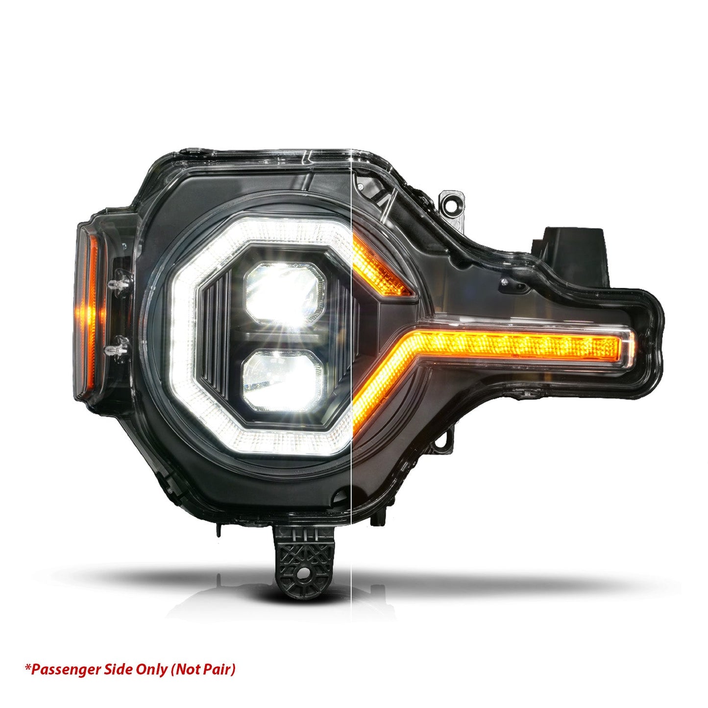 ANZO 21-25 Ford Bronco Z-Series Full LED Proj Headlights Black (Pass. Side) 111639X-R