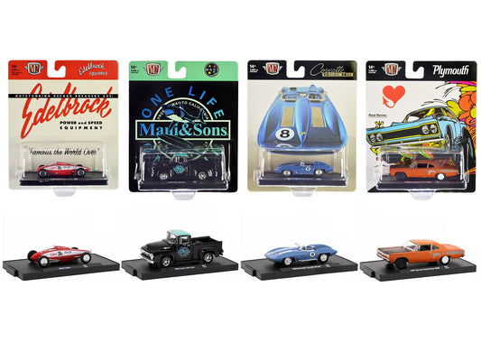 "Auto-Drivers" Set of 4 pieces in Blister Packs Release 97 Limited Edition to 9600 pieces Worldwide 1/64 Diecast Model Cars by M2 Machines  free shipping USA